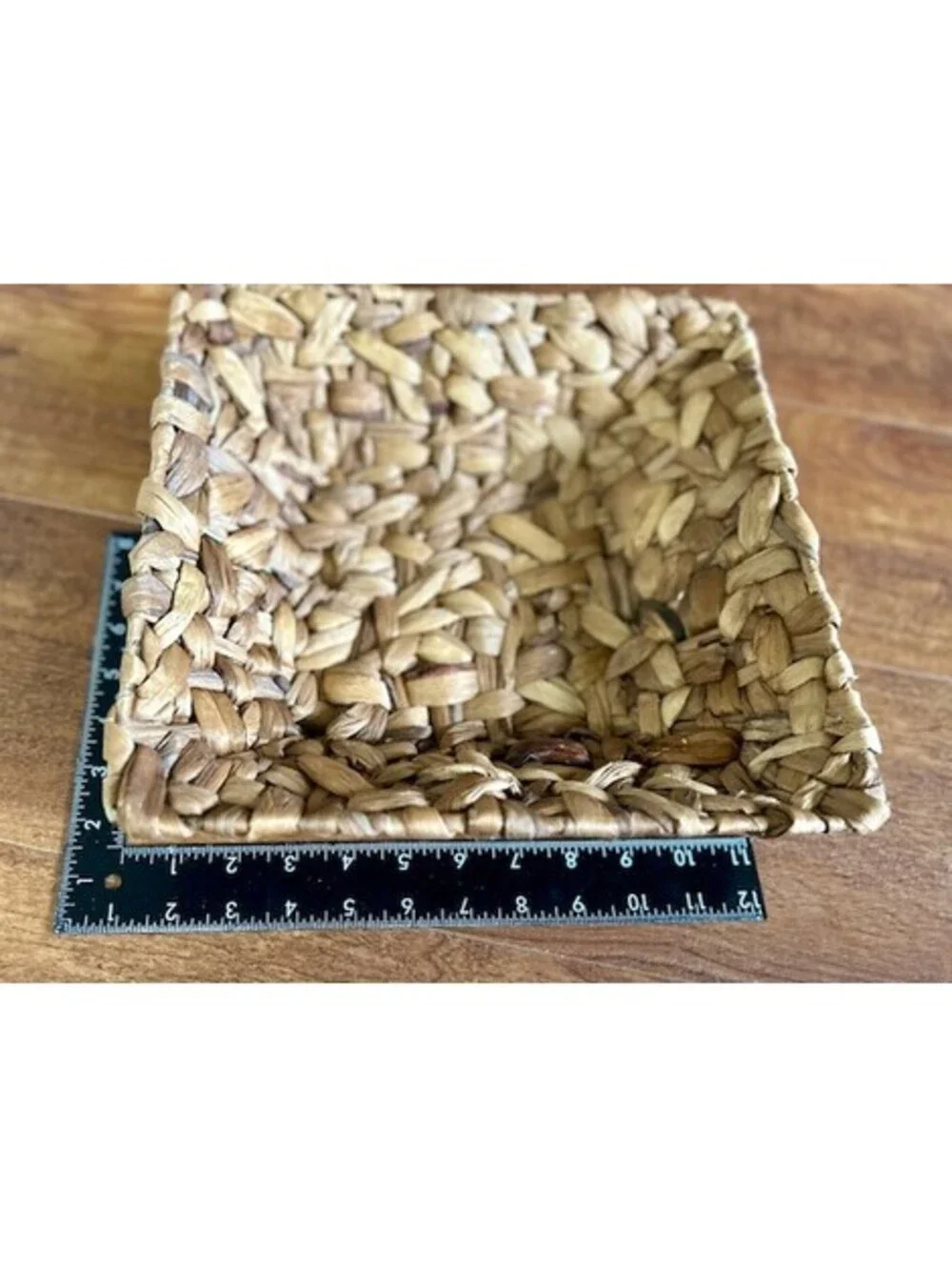 Handwoven Natural Fiber Square Basket Tray